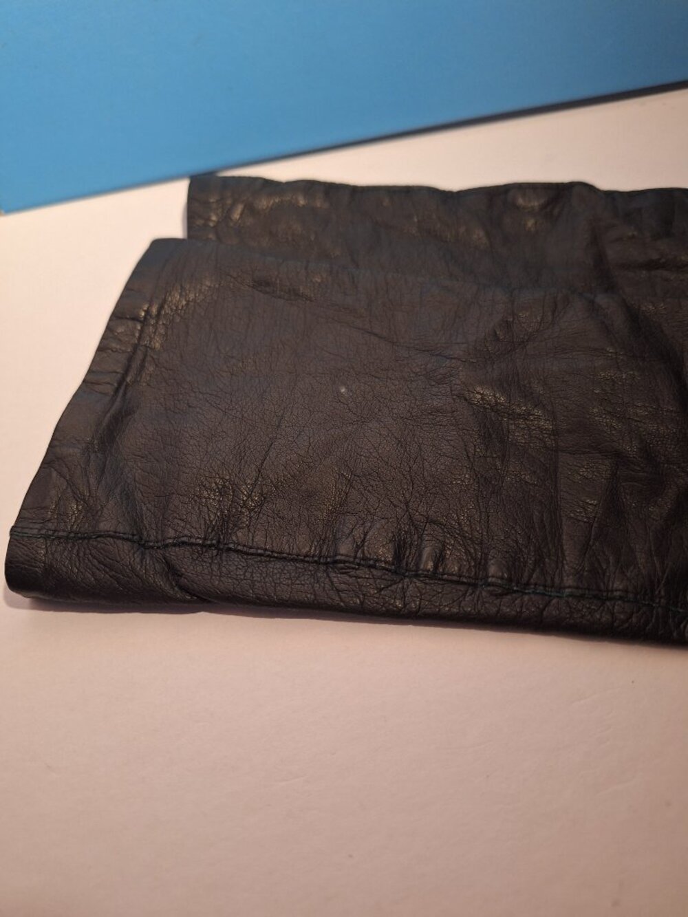 Black Leather Gloves Made in France Size 7 - Picture 4 of 16